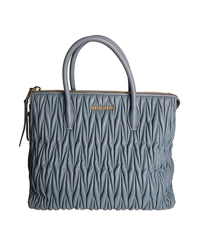 Matelasse Tote Bag, &pound;250, Handbags, Blue, Leather, Front view